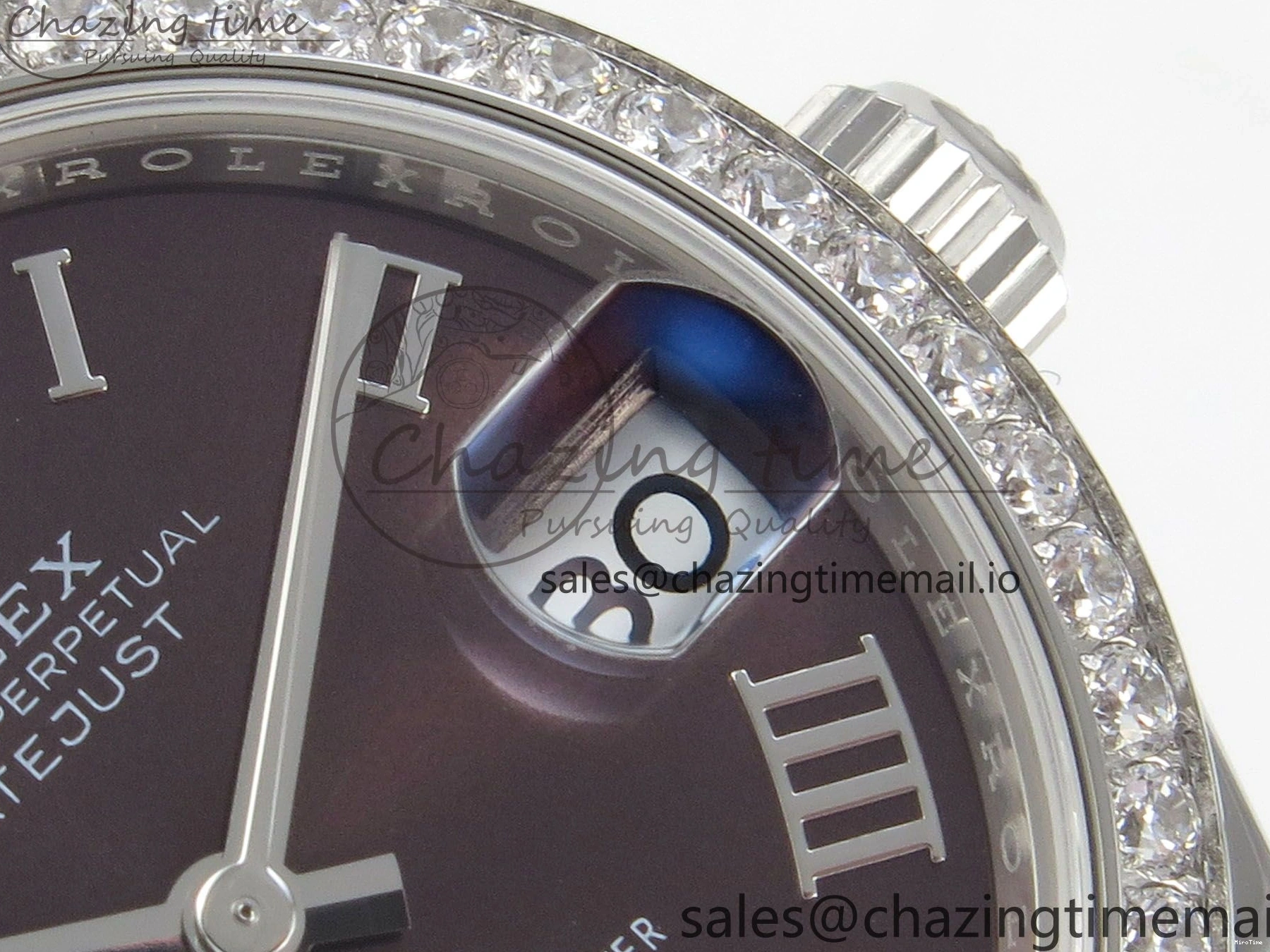 MiroTime 0118 SmoothTexture DateJust 31 278274 THBF 1:1 Best Edition 904L Steel Brown Roman Dial Diamonds Bezel on SS Oyster Bracelet HZ Cal. 26